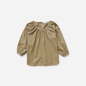 NWT // Everlane Olive Green Rouched Top // 0